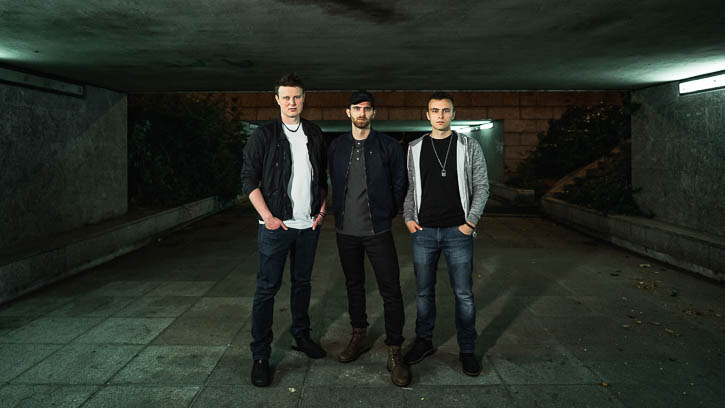 Gandekko band members standing in Milton Keynes underpass