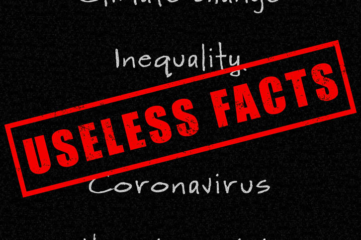 Useless facts red stamp on real world facts